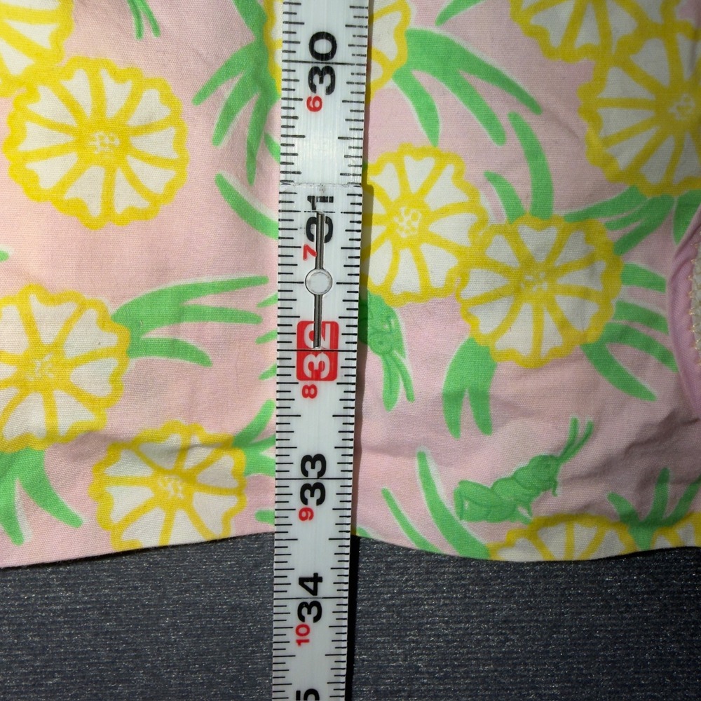 Lilly Pulitzer Pink Yellow Citrus Grasshopper Print Shift Dress Size 10 - Picture 3 of 8